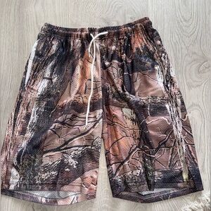 Mesh Camo draw string shorts